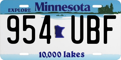 MN license plate 954UBF
