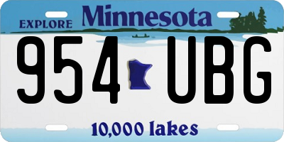 MN license plate 954UBG