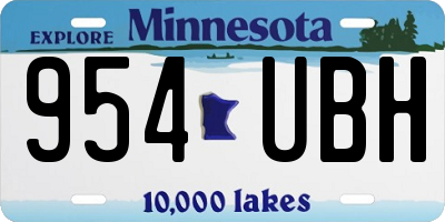 MN license plate 954UBH