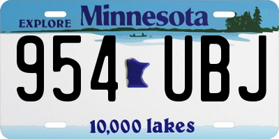 MN license plate 954UBJ
