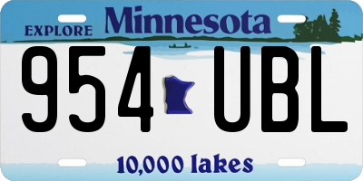 MN license plate 954UBL