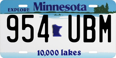 MN license plate 954UBM