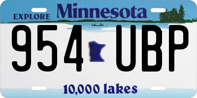 MN license plate 954UBP