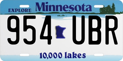 MN license plate 954UBR