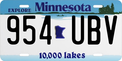 MN license plate 954UBV