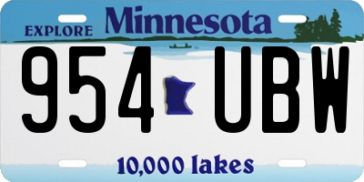 MN license plate 954UBW