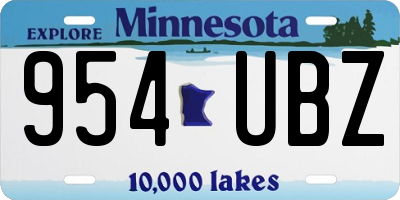 MN license plate 954UBZ