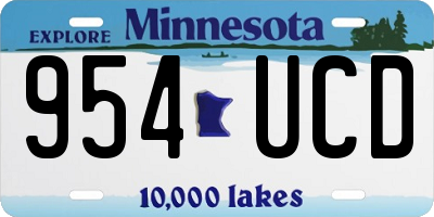 MN license plate 954UCD