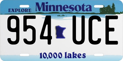 MN license plate 954UCE