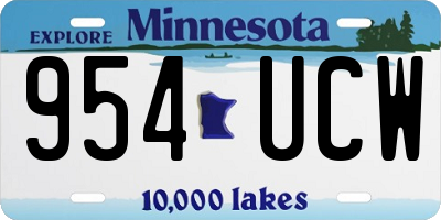 MN license plate 954UCW