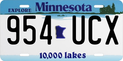 MN license plate 954UCX