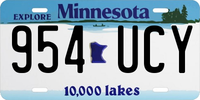 MN license plate 954UCY