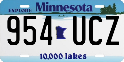 MN license plate 954UCZ