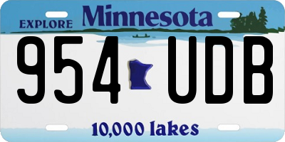 MN license plate 954UDB