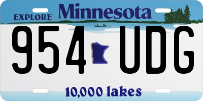 MN license plate 954UDG