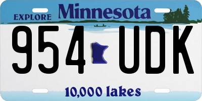 MN license plate 954UDK