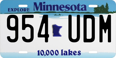 MN license plate 954UDM