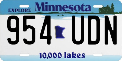 MN license plate 954UDN
