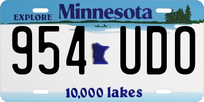 MN license plate 954UDO