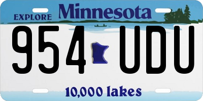 MN license plate 954UDU