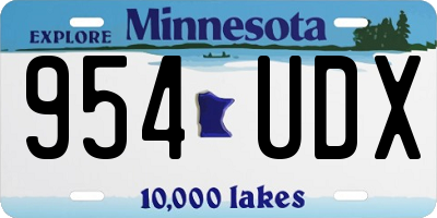 MN license plate 954UDX