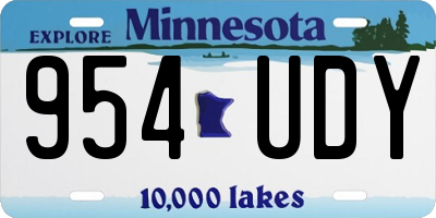 MN license plate 954UDY