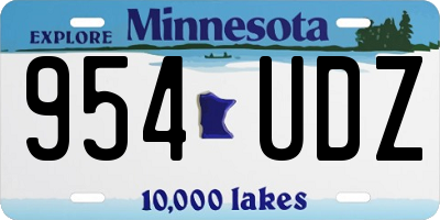 MN license plate 954UDZ