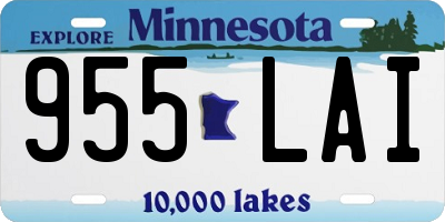 MN license plate 955LAI