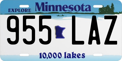MN license plate 955LAZ
