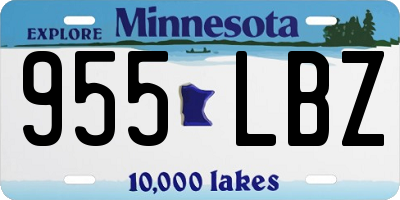 MN license plate 955LBZ
