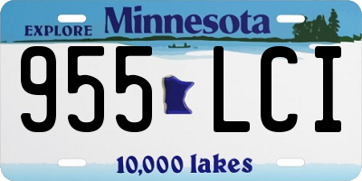 MN license plate 955LCI