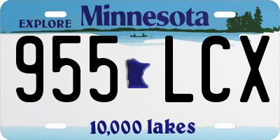 MN license plate 955LCX