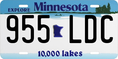 MN license plate 955LDC