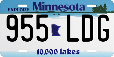MN license plate 955LDG