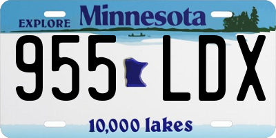 MN license plate 955LDX