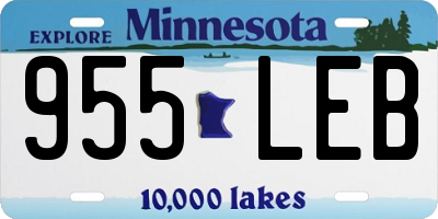 MN license plate 955LEB