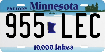 MN license plate 955LEC