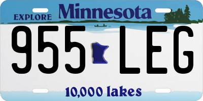 MN license plate 955LEG