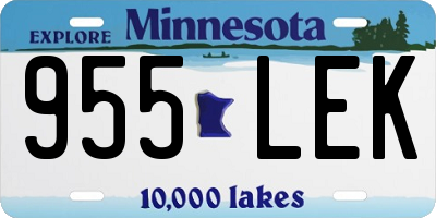 MN license plate 955LEK