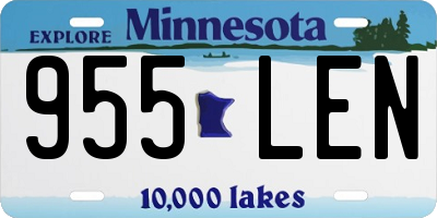 MN license plate 955LEN