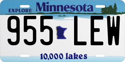 MN license plate 955LEW