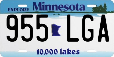 MN license plate 955LGA