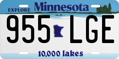 MN license plate 955LGE