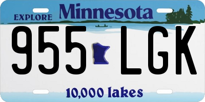 MN license plate 955LGK