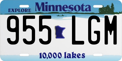 MN license plate 955LGM