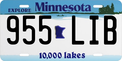 MN license plate 955LIB