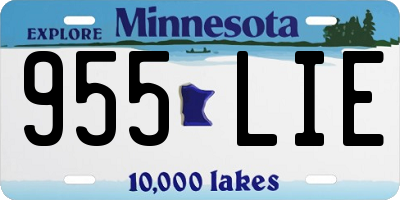 MN license plate 955LIE