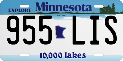 MN license plate 955LIS