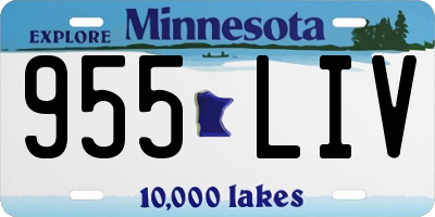 MN license plate 955LIV