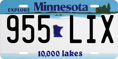 MN license plate 955LIX